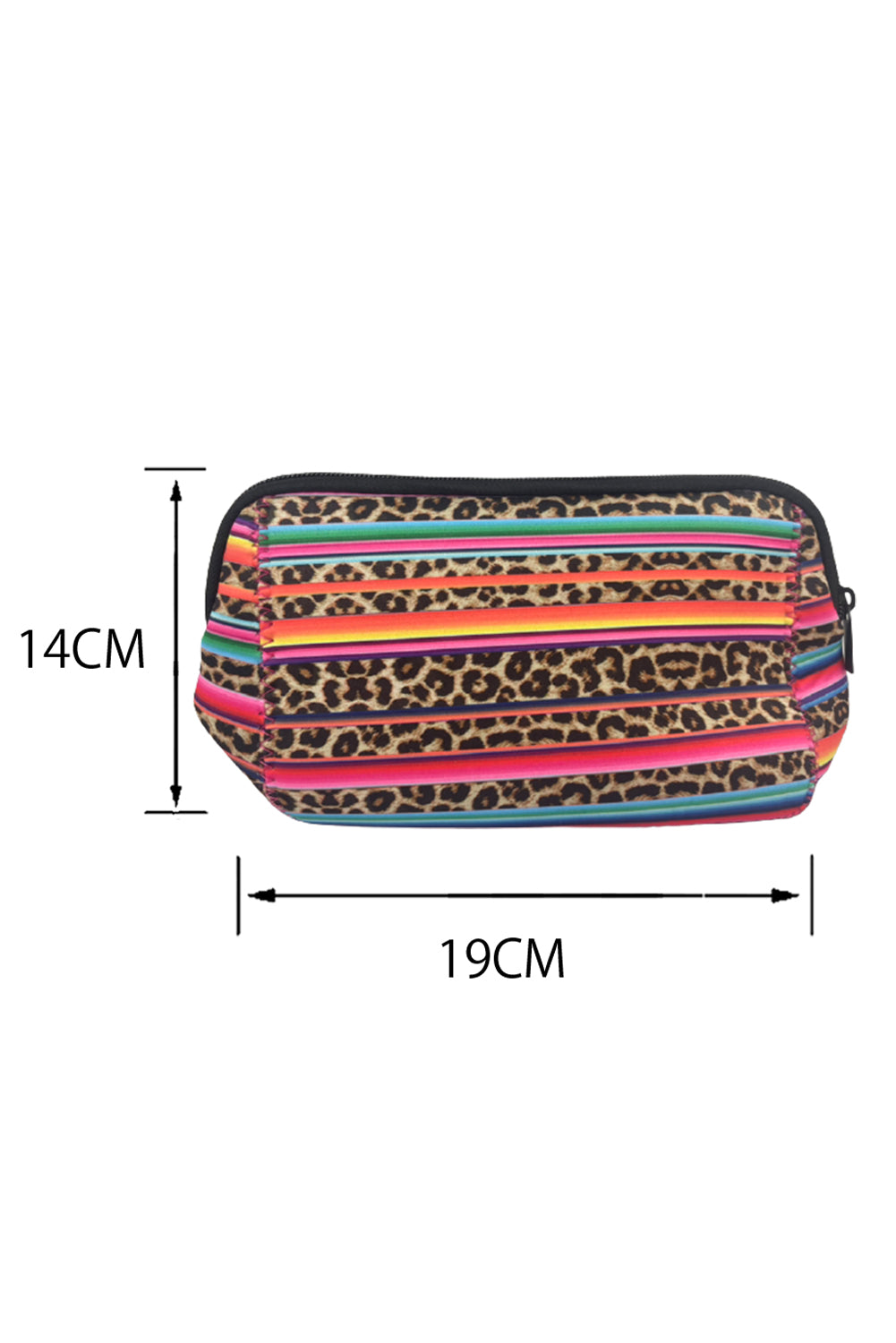 Multicolor Serape Leopard Make up Storage Bag