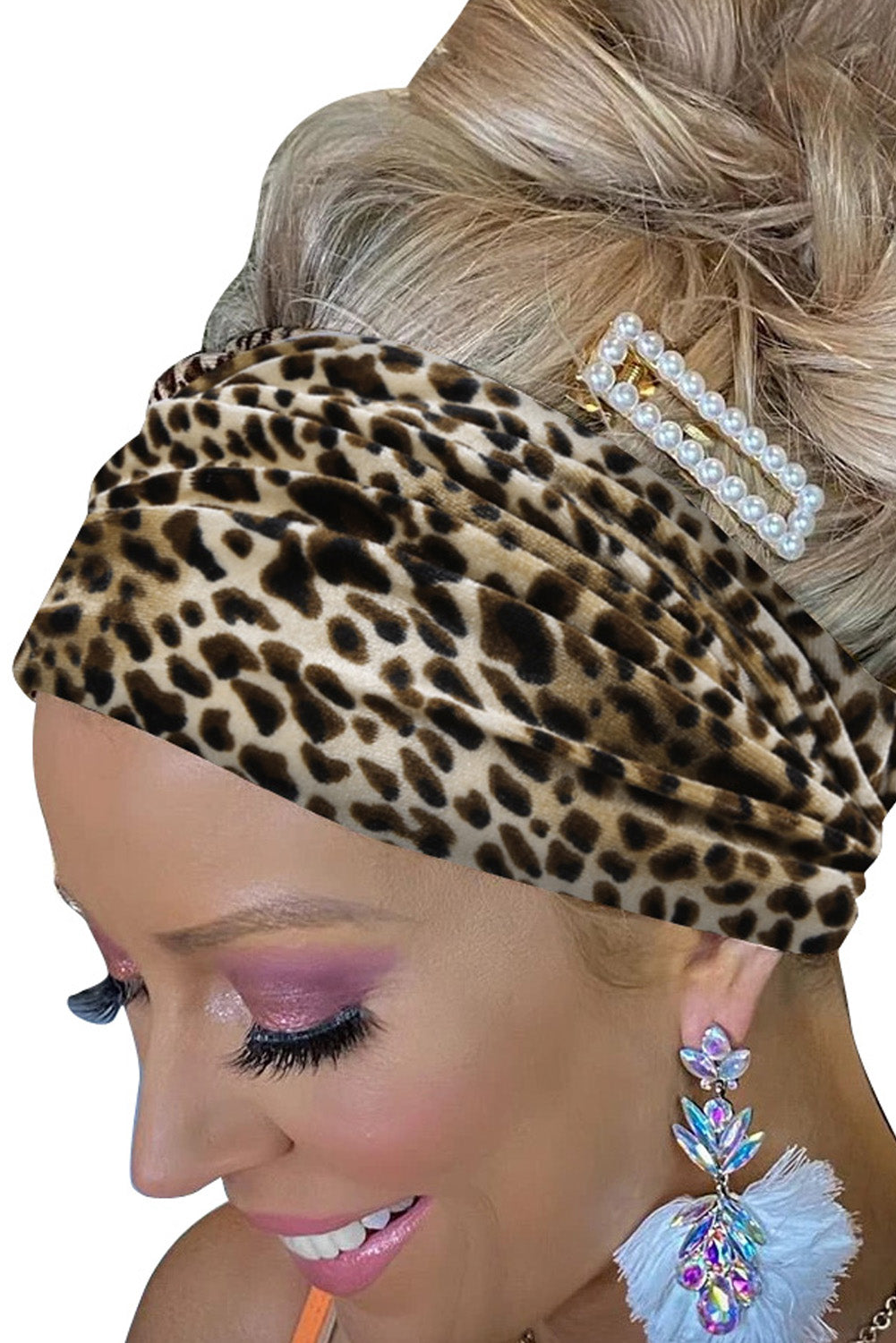 Boho Velvet Leopard Headband