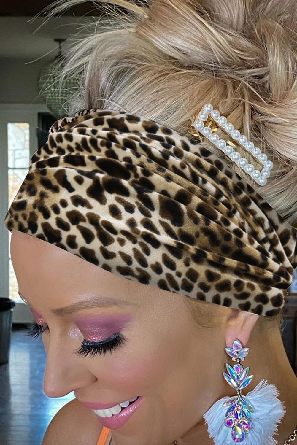 Boho Velvet Leopard Headband