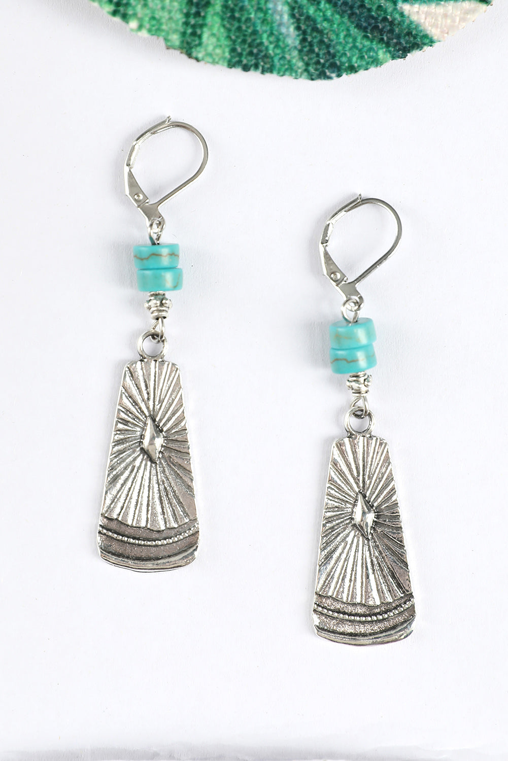 Silver Jasper Boho Style Dangle Earrings