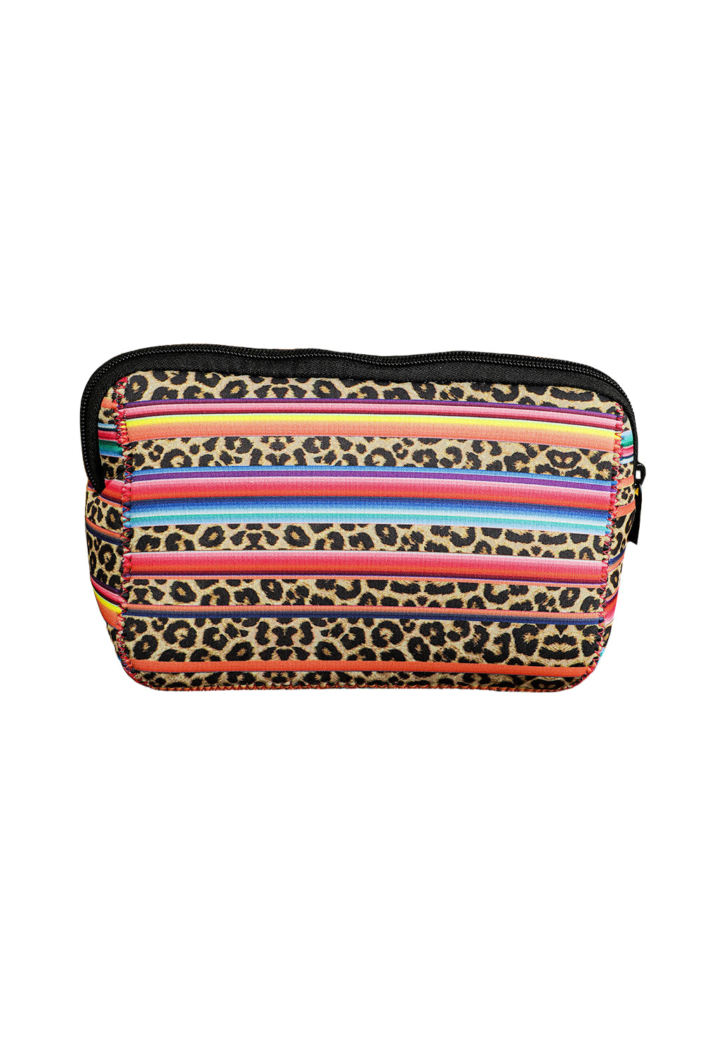 Multicolor Serape Leopard Make up Storage Bag