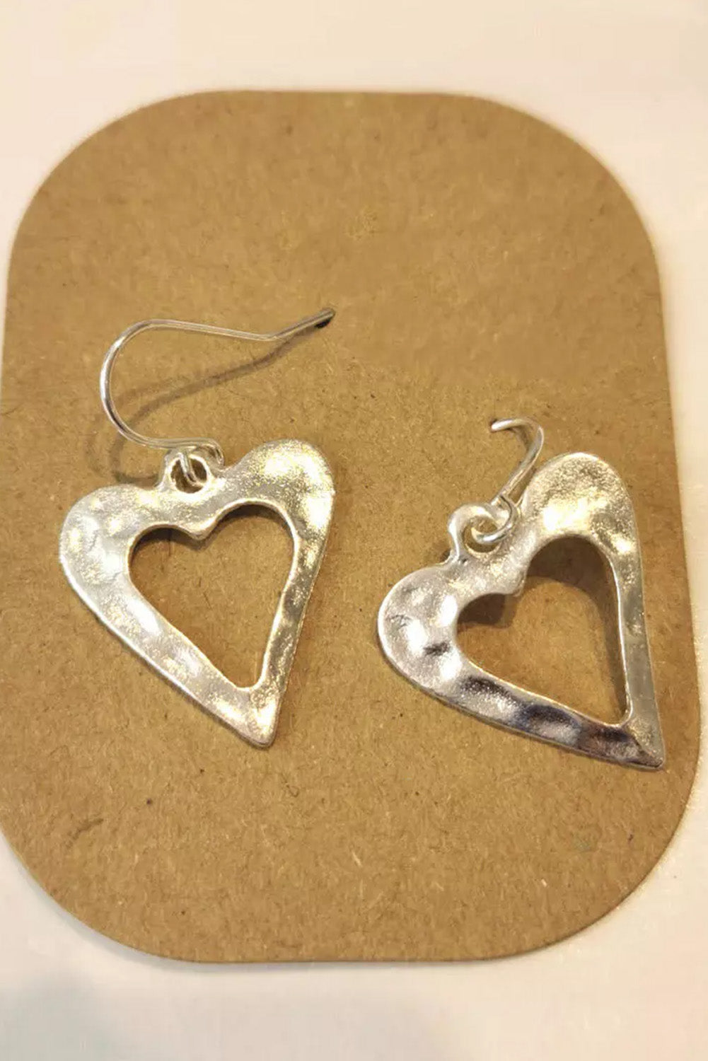 Silver Alloy Heart Shape Hollow-out Earrings